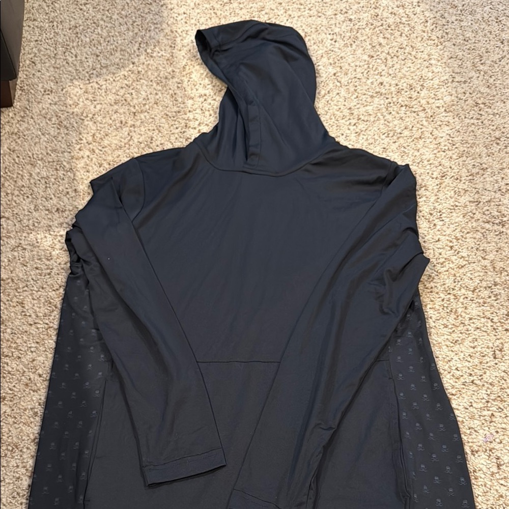 Pure Hockey Black Hooded Long Sleeve Hockey helmet Shirt M NWT